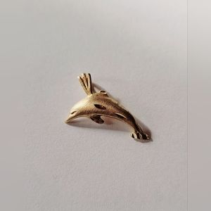 Brushed Gold Dolphin Pendant